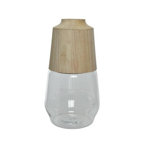 VASO VETRO E LEGNO H28.5